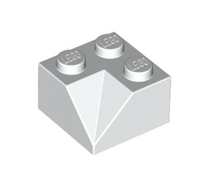 LEGO Weiß Steigung 2 x 2 (45°) mit Doppelt Concave (Raue Oberfläche) (3046 / 4723)