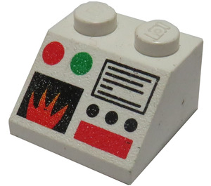 LEGO White Slope 2 x 2 (45°) with Fire and Buttons (3039)