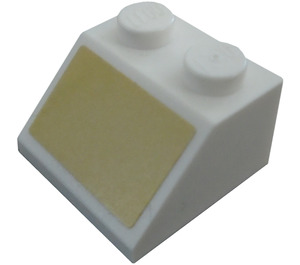 LEGO White Slope 2 x 2 (45°) with Gold rectangle sticker from set 70838 (3039)