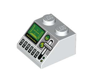 LEGO Wit Helling 2 x 2 (45°) met Green Control Screen (3039 / 73775)