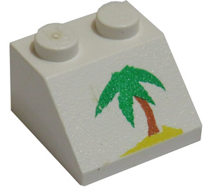 LEGO Wit Helling 2 x 2 (45°) met Palm Boom (3039)