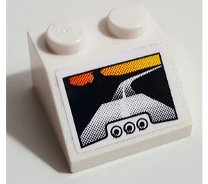 LEGO Weiß Steigung 2 x 2 (45°) mit Rückseite view Screen Aufkleber (3039)