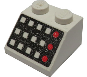 LEGO White Slope 2 x 2 (45°) with Square Buttons and Red LEDs (3039)