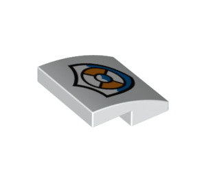 LEGO White Slope 2 x 2 Curved with 'Coast Guard' Logo (15068 / 32772)