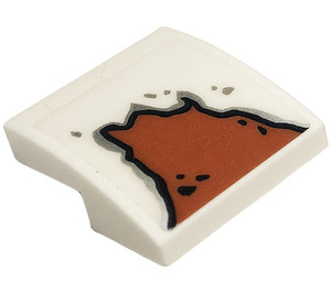 LEGO White Slope 2 x 2 Curved with Rust Sticker (15068)