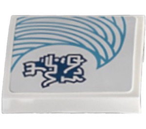 LEGO White Slope 2 x 2 Curved with Wave and Ninjago Logogram 'HISTORY' Sticker (15068)