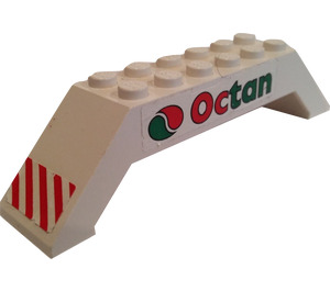 LEGO blanc Pente 2 x 2 x 10 (45°) Double avec Octan logo et Hazard Rayures Autocollant (30180)