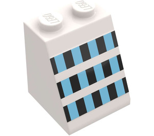 LEGO Blanco Con pendiente 2 x 2 x 2 (65°) con Ferry Windows Frontal Pegatina sin tubo inferior (3678)