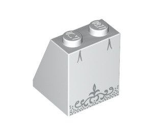 LEGO Vit Backe 2 x 2 x 2 (65°) med Silver Trim med bottenrör (3678 / 10068)