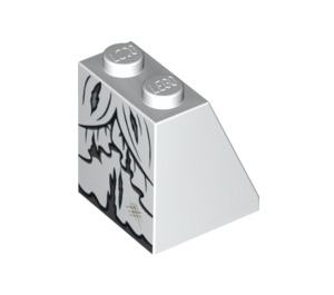 LEGO Weiß Steigung 2 x 2 x 2 (65°) mit Torn Dress mit Unterrohr (3678 / 10950)
