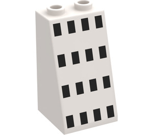 LEGO White Slope 2 x 2 x 3 (75°) with 16 Black Squares Hollow Studs, Rough Surface (3684)