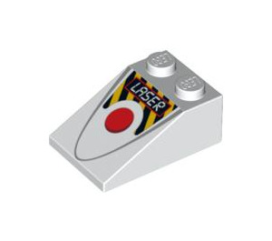 LEGO hvid Skråning 2 x 3 (25°) med Laser Rød Button med ru overflade (3298 / 89526)