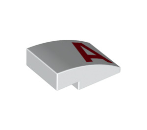 LEGO White Slope 2 x 3 Curved with "A" (34962 / 78179)