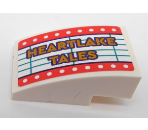 LEGO Wit Helling 2 x 3 Gebogen met Gold 'HEARTLAKE TALES' Sticker (24309)