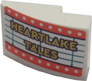 LEGO White Slope 2 x 3 Curved with Gold 'HEARTLAKE TALES' Sticker (24309)