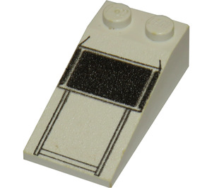 LEGO blanc Pente 2 x 4 (18°) avec Noir Pare-brise (30363)
