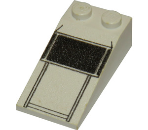 LEGO White Slope 2 x 4 (18°) with black windscreen (30363 / 47885)