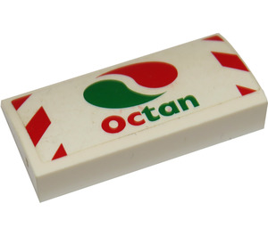 LEGO blanc Pente 2 x 4 Incurvé avec Octan logo Autocollant avec tubes inférieurs (88930)
