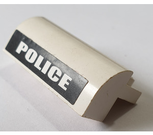 LEGO White Slope 2 x 4 x 1.3 Curved with 'POLICE' on Black Background Sticker (6081)
