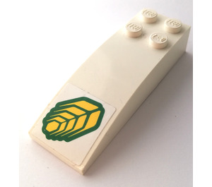 LEGO blanc Pente 2 x 6 Incurvé avec Wheat Autocollant (44126)