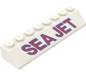LEGO blanc Pente 2 x 8 (45°) avec 'SEA JET' (Model La gauche) Autocollant (4445)