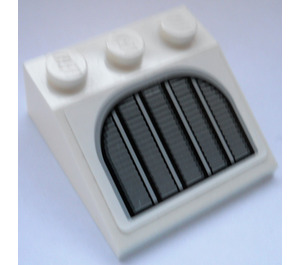 LEGO Weiß Steigung 3 x 3 (25°) mit oben Gerundet Gitter Aufkleber (4161)