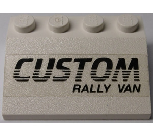 LEGO White Slope 3 x 4 (25°) with 'CUSTOM RALLY VAN' Sticker (3297)