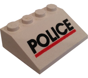 LEGO White Slope 3 x 4 (25°) with Police Logo (3297)