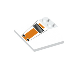 LEGO White Slope 3 x 4 Double (45° / 25°) with Snowspeeder Orange stripe (4861 / 66393)