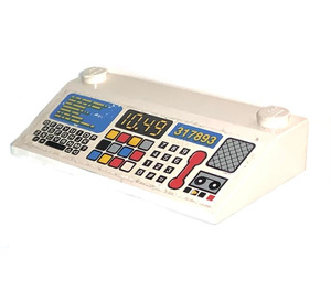 LEGO White Slope 3 x 6 (25°) with Keyboard, Phone, '10.49' & '317893' Sticker with Inner Walls (3939 / 6208)