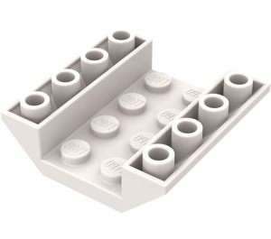 LEGO hvid Skråning 4 x 4 (45°) Dobbelt Inverteret med Open Centrum (Ingen huller) (4854)