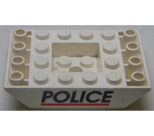 LEGO Wit Helling 4 x 6 (45°) Dubbele Omgekeerd met Politie (30183)