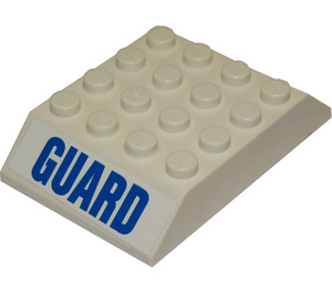 LEGO White Slope 4 x 6 (45°) Double with Blue 'COAST' and 'GUARD' Sticker (32083)
