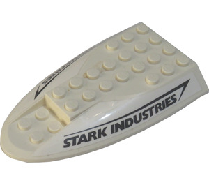 LEGO blanc Pente 6 x 10 avec Double Bow avec 'Stark Industries' Autocollant (87615)