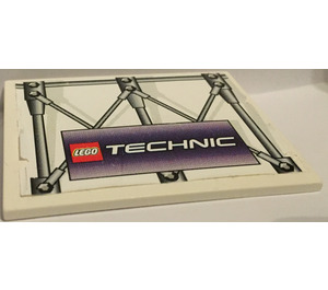 LEGO White Slope 6 x 8 (10°) with LEGO TECHNIC Logo Sticker (3292 / 4515)