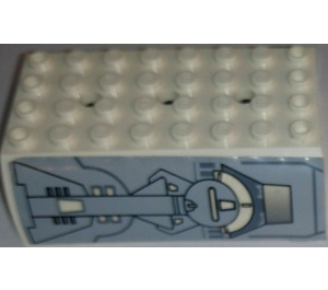 LEGO blanc Pente 6 x 8 x 2 Incurvé Double avec Escape Pod Autocollant (45411)