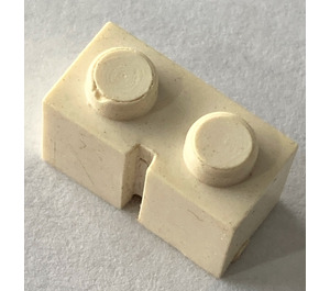 LEGO Wit Slotted Steen 1 x 2 zonder buizen aan de onderzijde, 1 sleuf