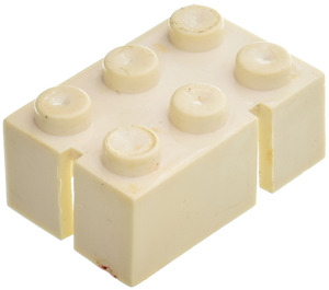 LEGO Wit Slotted Steen 2 x 3 zonder buizen aan de onderzijde, 2 sleuven, linkerhoek