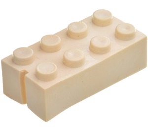 LEGO Wit Slotted Steen 2 x 4 zonder buizen aan de onderzijde, 1 sleuf