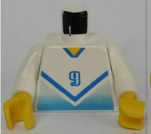 LEGO Weiß Soccer Player mit Torso mit Blau Number 9 (973)