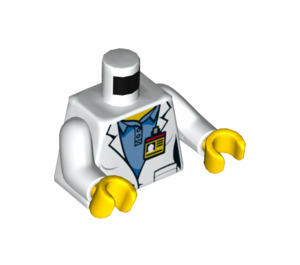 LEGO Wit Ruimte Scientist Lab Coat met Medium Blauw Shirt en ID Badge Female Torso (973 / 76382)