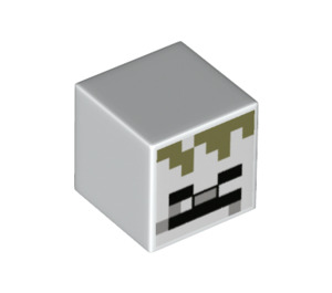 LEGO White Square Minifigure Head with Minecraft Skeleton Face (19729 / 79498)