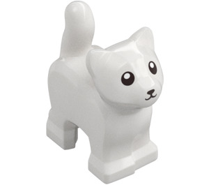 LEGO White Standing Cat with Short Tail Up with Black Nose (84786 / 100552)