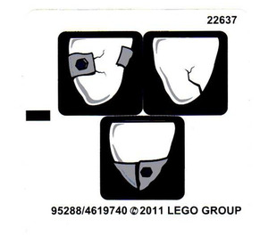 LEGO White Sticker Sheet for Set 2520 (95288)