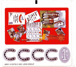 LEGO White Sticker Sheet for Set 3124 (40951)