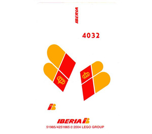 LEGO White Sticker Sheet for Set 4032-4 (51985)