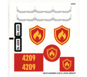 LEGO White Sticker Sheet for Set 4209 (99227)