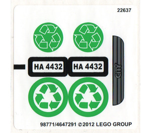 LEGO White Sticker Sheet for Set 4432 (98771)