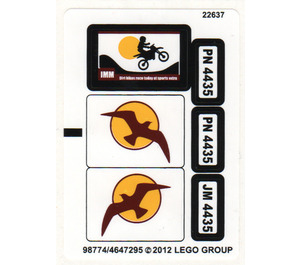 LEGO White Sticker Sheet for Set 4435 (98774)
