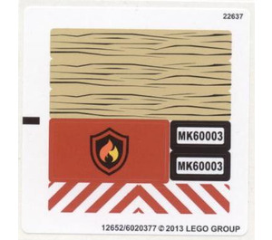 LEGO blanc Autocollant Sheet for Set 60003 (12652 / 18005)
